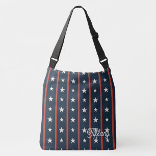 Minimal USA Star Field Pattern Women's Luxury Crossbody Bag