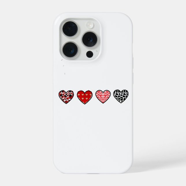 minimal valentine hearts / “cute love pattern” iPhone case (Back)