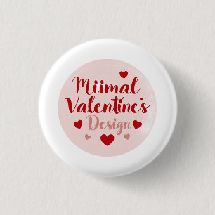 Minimal Valentine’s Day Love Typography Design   R 3 Cm Round Badge
