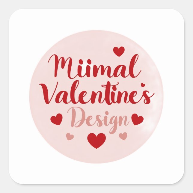 Minimal Valentine’s Day Love Typography Design | R Square Sticker (Front)