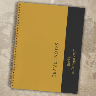 Minimal Vertical Professional Mustard Charcoal Notebook