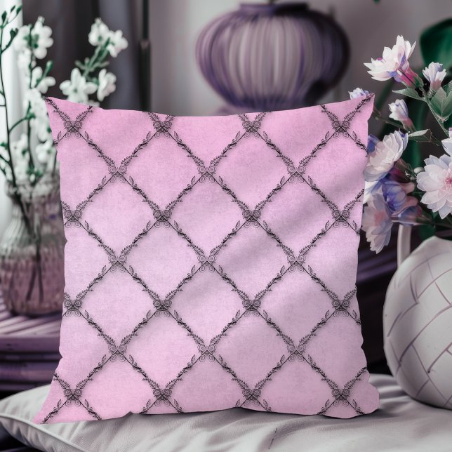 Minimal Vintage Floral Pattern Light Lavender Cushion (Creator Uploaded)