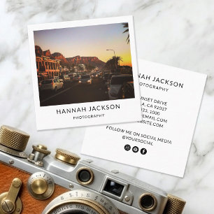 Minimal Vintage Photographer Social Media Square Business Card