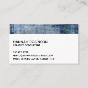 Minimal w/ Blue & Purple Rustic Grunge Texture Business Card
