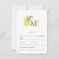 Minimal Watercolor Block with Monogram Wedding RSV