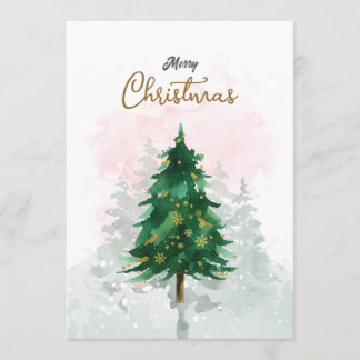 Minimal Watercolor Christmas Card