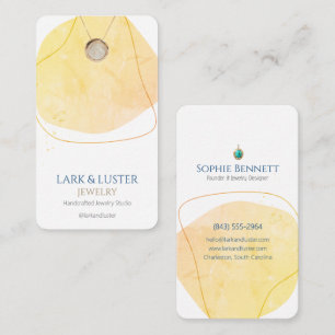 Minimal Watercolor Jewellery Boutique Business Card