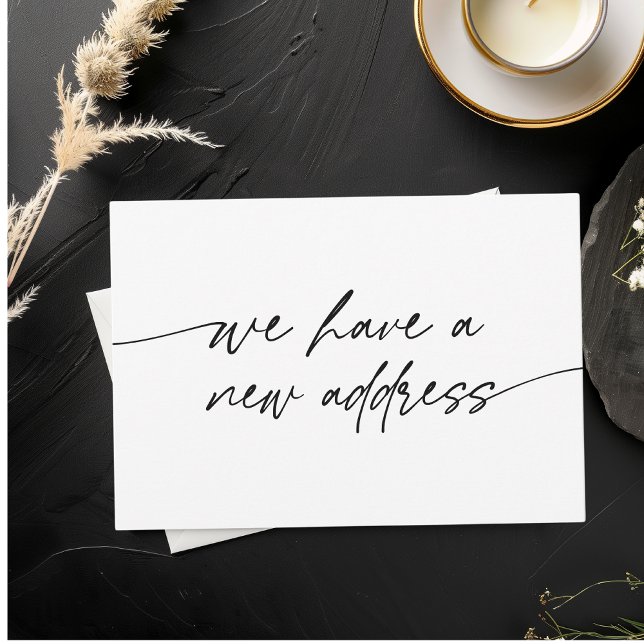Minimal We Have a New Address Elegant Script Announcement (Creator Uploaded)