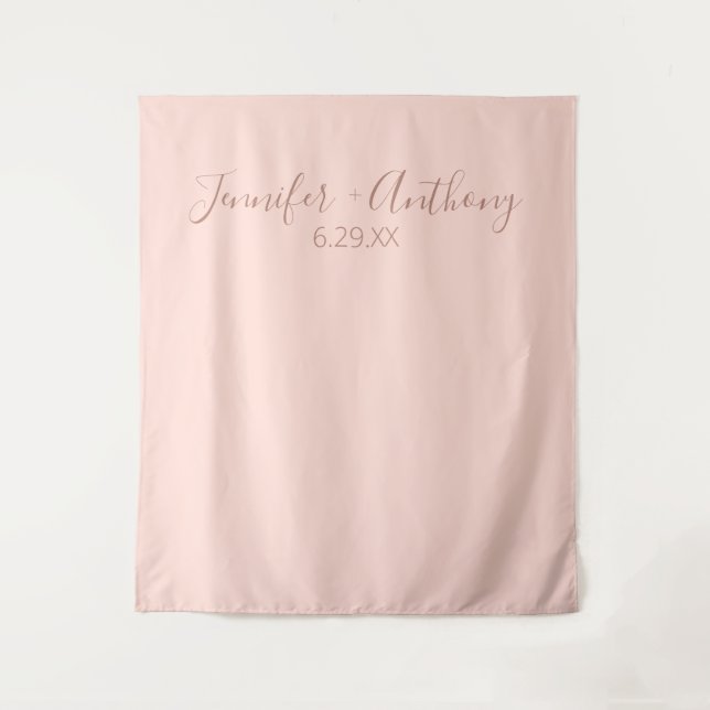 Minimal Wedding Backdrop Personalised  Tapestry (Front)