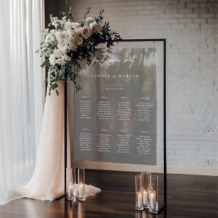 Minimal Wedding Blackout Acrylic Seating Chart