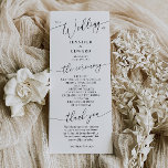 Minimal Wedding Ceremony Program Programme<br><div class="desc">Minimal wedding program featuring modern script font. All the wedding ceremony information and the wedding party's name listed on this program.</div>