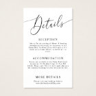Minimal Wedding Details Enclosure Card