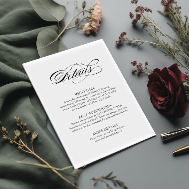 Minimal Wedding Details Enclosure Card elegant (Creator Uploaded)