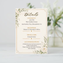  Minimal Wedding details Gold Enclosure Cards