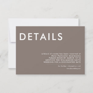 Minimal Wedding Details Invitation