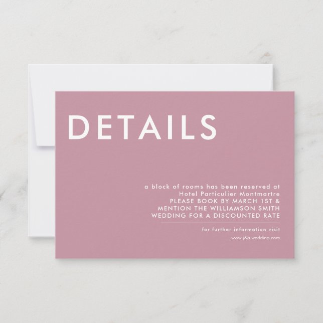 Minimal Wedding Details Invitation (Front)