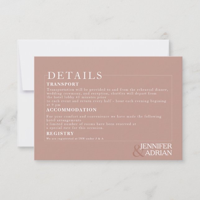 Minimal Wedding Details Invitation (Front)