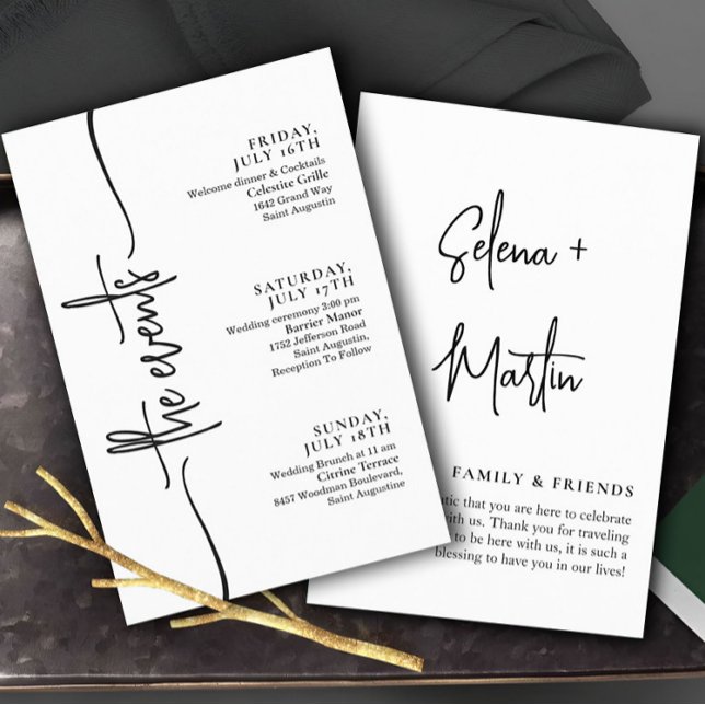 Minimal Wedding Events Timeline  (Creator Uploaded)