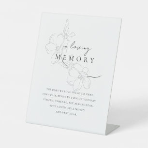 Minimal Wedding floral Memorial in loving memory Pedestal Sign