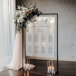 Minimal Wedding Frosted Acrylic Seating Chart Sign
