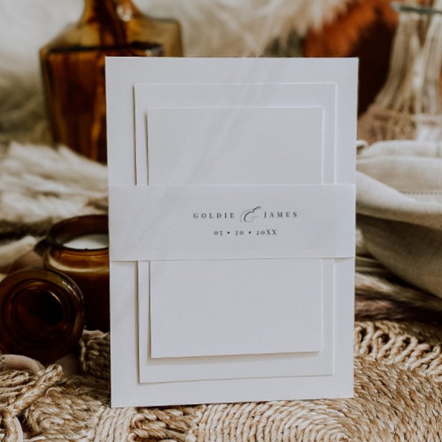 Minimal Wedding Invitation Belly Band Mailing Wrap (Creator Uploaded)
