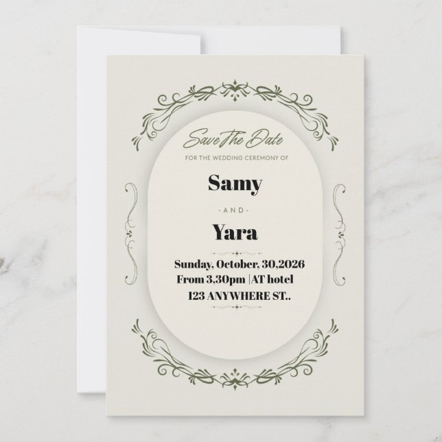 Minimal Wedding Invitation Template | Classic Scri (Front)