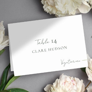 Minimal Wedding Meal Type Table Guest Place Card
