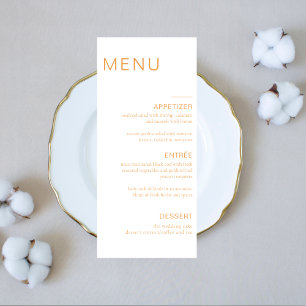 Minimal Wedding Menu Dinner Birthday Shower Party