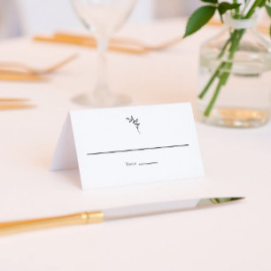 Minimal Wedding Monogram Elegant Place Card