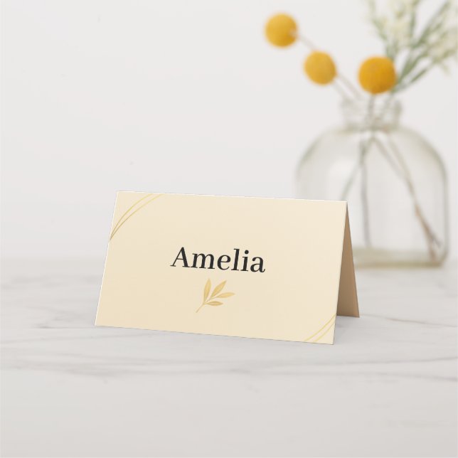 Minimal Wedding Place Card Template – Elegant  (Front)