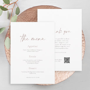 Minimal Wedding Reception Menu Card