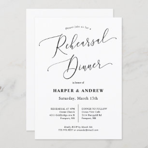 Minimal Wedding Rehearsal Dinner Invitation