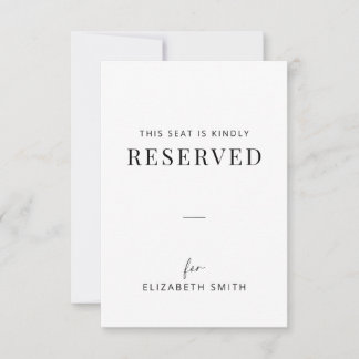 Minimal Wedding Reserved Seating Tag