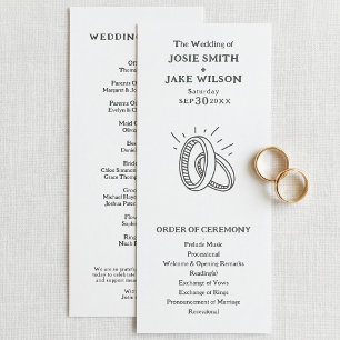 Minimal wedding rings wedding ceremony program programme