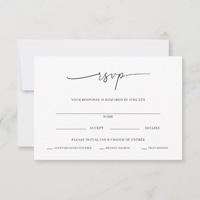 Minimal Wedding Rsvp Card (Front)