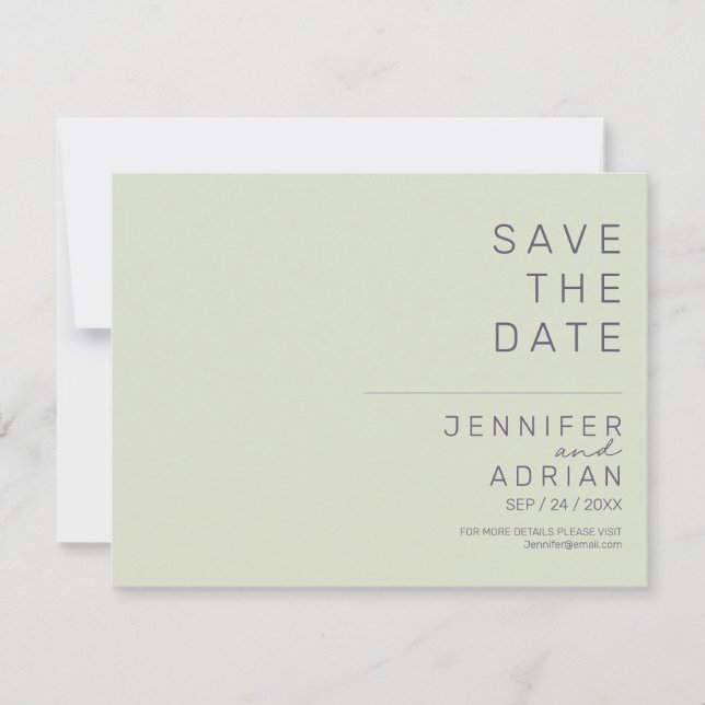 Minimal Wedding Save the Date Cards (Front)