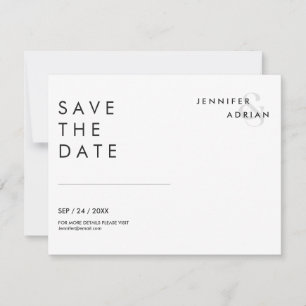Minimal Wedding Save the Date Cards
