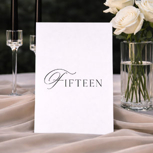 Minimal Wedding Table Number Fifteen Sign 
