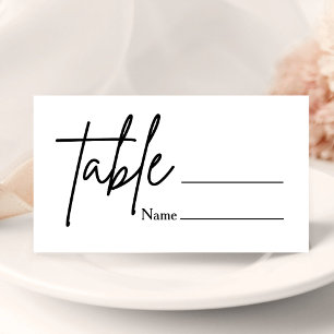 Minimal Wedding Table Number Place Card