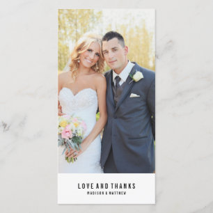 Minimal Wedding Thank You Photo Card
