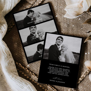 Minimal Wedding Thank You Photo Stack Card