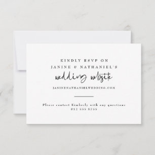 Minimal Wedding Website Calligraphy   RSVP Card
