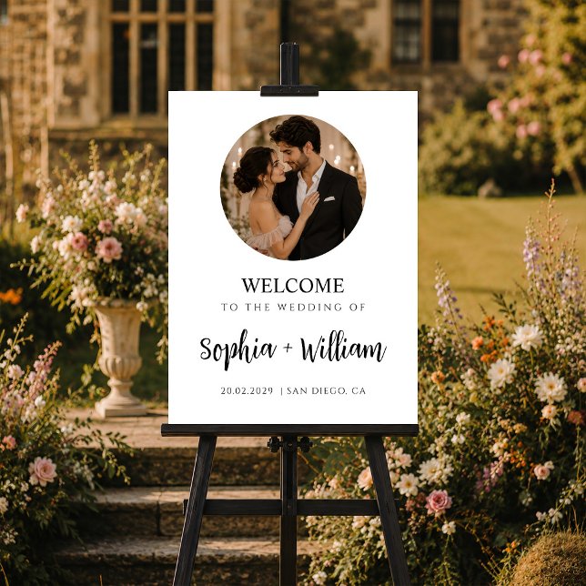 Minimal Wedding Welcome Sign with Photo (Creator Uploaded)