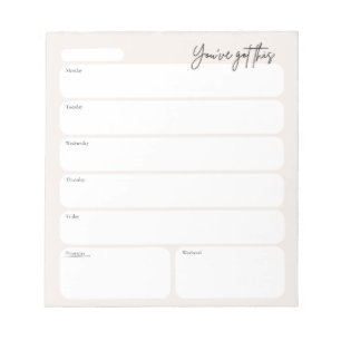 Minimal Weekly Planner Notepad