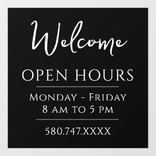 Minimal Welcome and Open Hours Window Cl