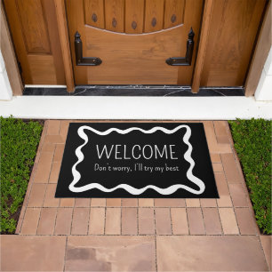 Minimal Welcome Funny Introvert Doormat