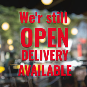 Minimal We're Still Open Red