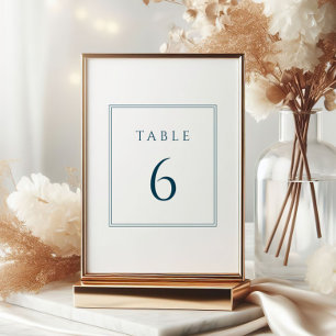 Minimal White and Blue Bar Mitzvah Table Numbers