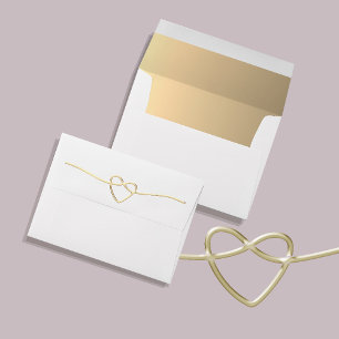 Minimal White and Gold Wedding Envelope