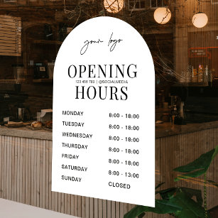 Minimal White Arch Business Logo Opening Times